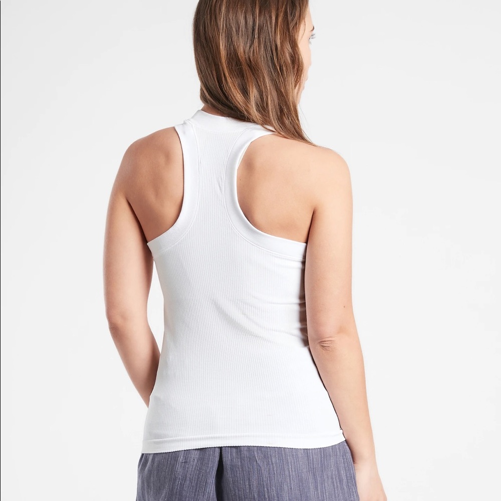 Athleta renew racer back tank top white size large